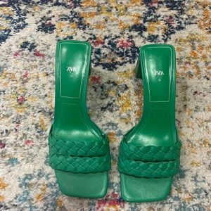 Zara green heels